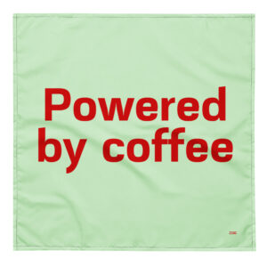 All-over print bandana "Powered by coffee"