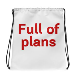 Drawstring bag "Full of plans"