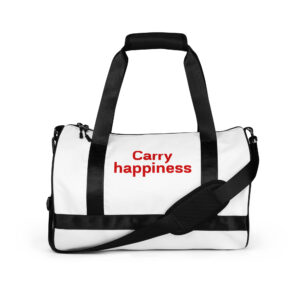 All-over print gym bag "Carry happiness"