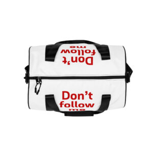 All-over print gym bag "Don't follow me"