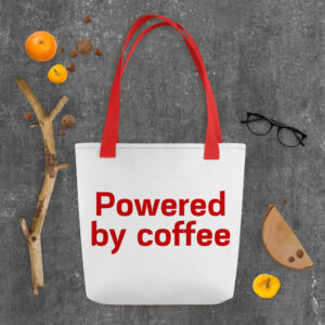 Tote bag "Powered by coffee"