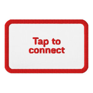 Embroidered patches "Tap to connect"