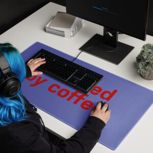 Gaming mouse pad "Powered by coffee"