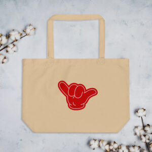 Large organic tote bag "Shaka Vibes"