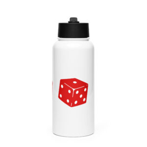 Stainless steel water bottle with a straw lid "Lucky Roll"