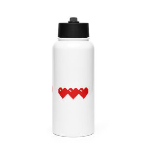 Stainless steel water bottle with a straw lid "Love Meter"