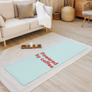 Yoga mat "Powered by coffee"