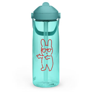 Flip straw water bottle