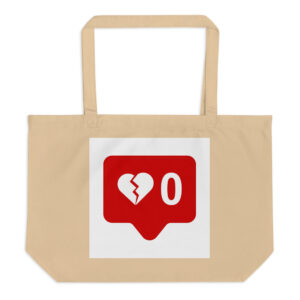 Large organic tote bag "Zero Love"