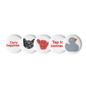 Set of pin buttons