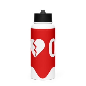 Stainless steel water bottle with a straw lid "Zero Love"