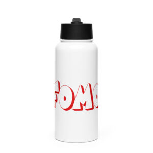 Stainless steel water bottle with a straw lid