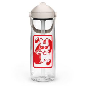 Flip straw water bottle