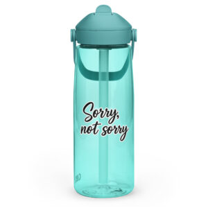 Flip straw water bottle
