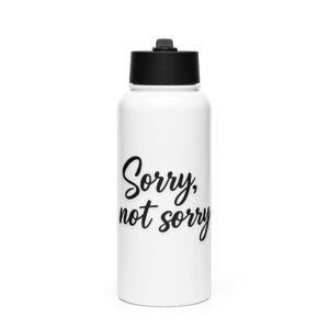 Stainless steel water bottle with a straw lid