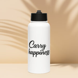 Stainless steel water bottle with a straw lid