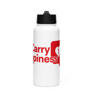 Stainless steel water bottle with a straw lid
