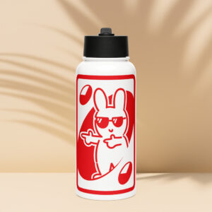 Stainless steel water bottle with a straw lid