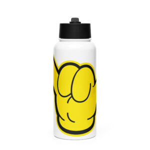 Stainless steel water bottle with a straw lid