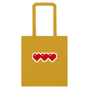 Pixel Heart Cotton Shopper Bag