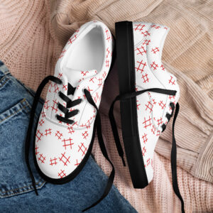 CRIMSON SCRATCH Classic Lace-Up Sneakers